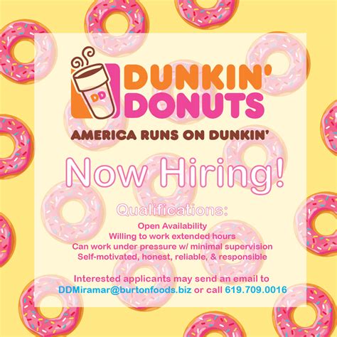 dunkin donuts careers near me|dunkin donuts position names.